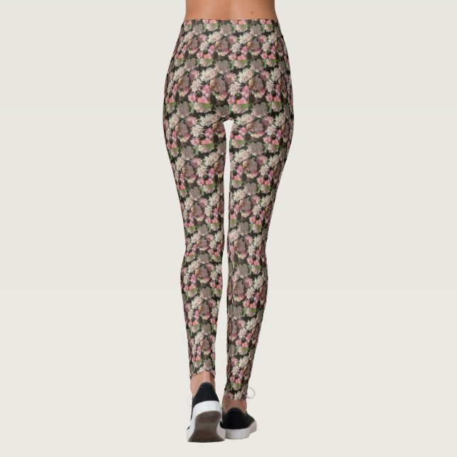  Stunning Flower Pattern  Women's Workout  Leggings (Back)