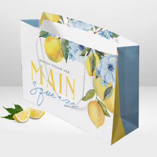 Stunning Found Her Main Squeeze Watercolor Lemon Large Gift Bag