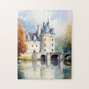 Stunning French Castle Watercolor Puzzle