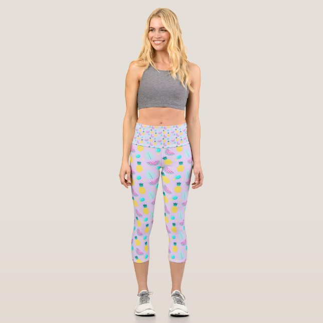 Stunning Fruit Pattern Capri Leggings (Front)
