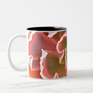 Stunning Garden Succulent Pink Tones Realistic Art Two-Tone Coffee Mug