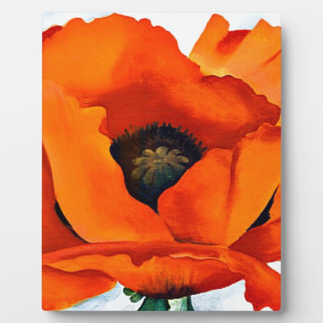 Stunning Georgia O'Keeffe Red Poppy Plaque (Front)