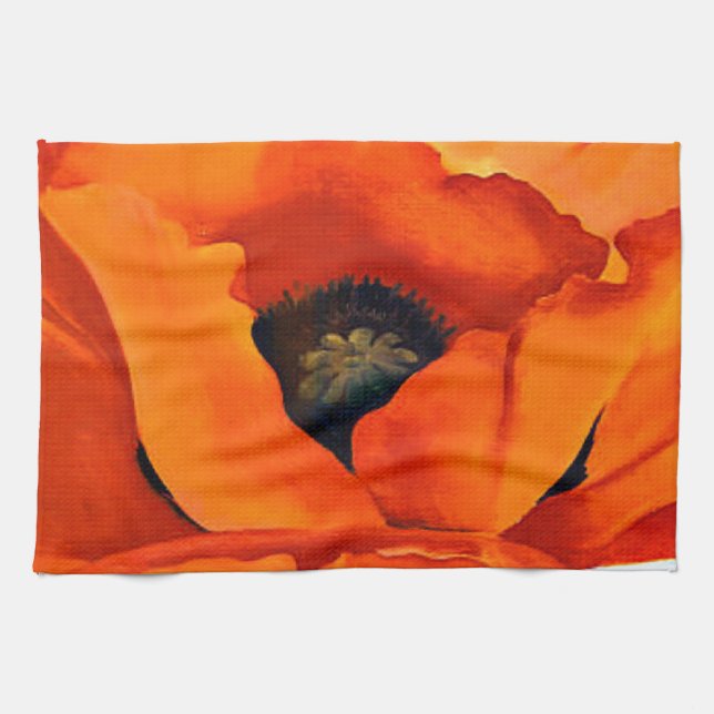 Stunning Georgia O'Keeffe Red Poppy Tea Towel (Horizontal)