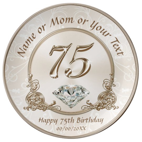 Stunning Gift Ideas for 75th Birthday for Mum Plate