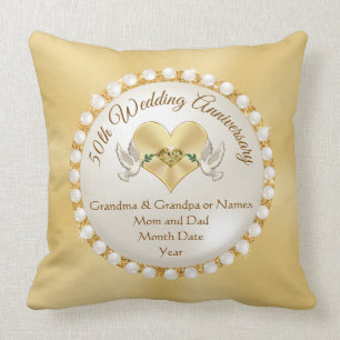 Stunning Gifts for 50 Year Wedding Anniversary Cushion
