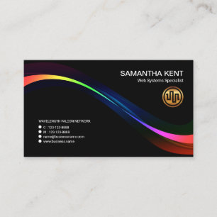 Stunning Glowing Colourful  Web Wave Systems Business Card