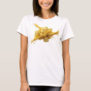 Stunning Gold Abstract Cubes Statement Design T-Shirt