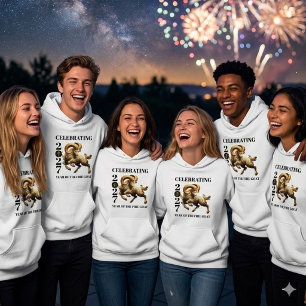 Stunning Gold Chinese Year of Fire Goat 2027 Hoodie