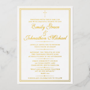 Stunning Gold Foil Christian Minimalist Wedding