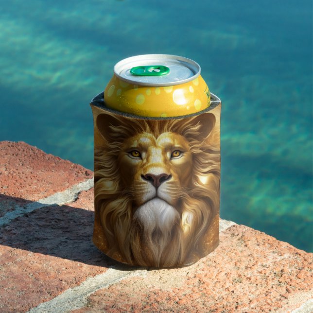 Stunning Gold Lion Head Can Cooler (In Situ Pool)