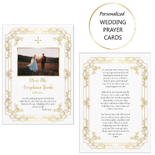 Stunning Gold Roses Orthodox Wedding Prayer Card