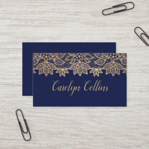 Stunning Gold Tone Lacy Business Card