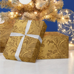 Stunning Gold Vintage Victorian Floral Gift Wrap