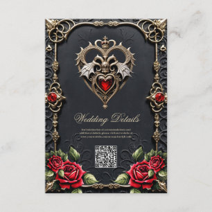 Stunning gothic heart  enclosure card