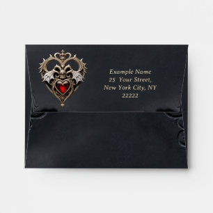 Stunning gothic heart  envelope