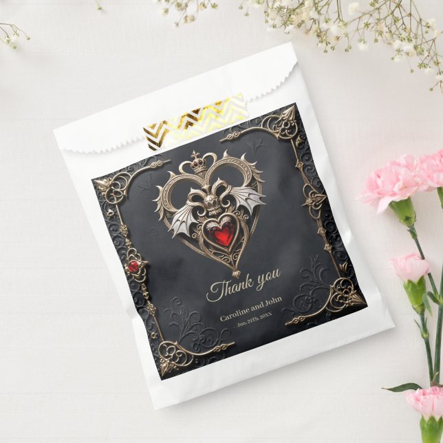 Stunning gothic heart  favour bags (Sealed)