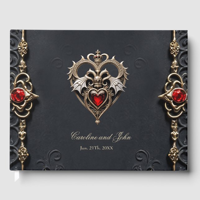 Stunning gothic heart  guest book (Front)
