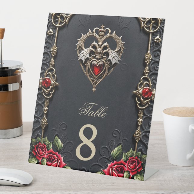 Stunning gothic heart  pedestal sign (In SItu)