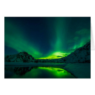 Stunning Green Aurora Blank Inside