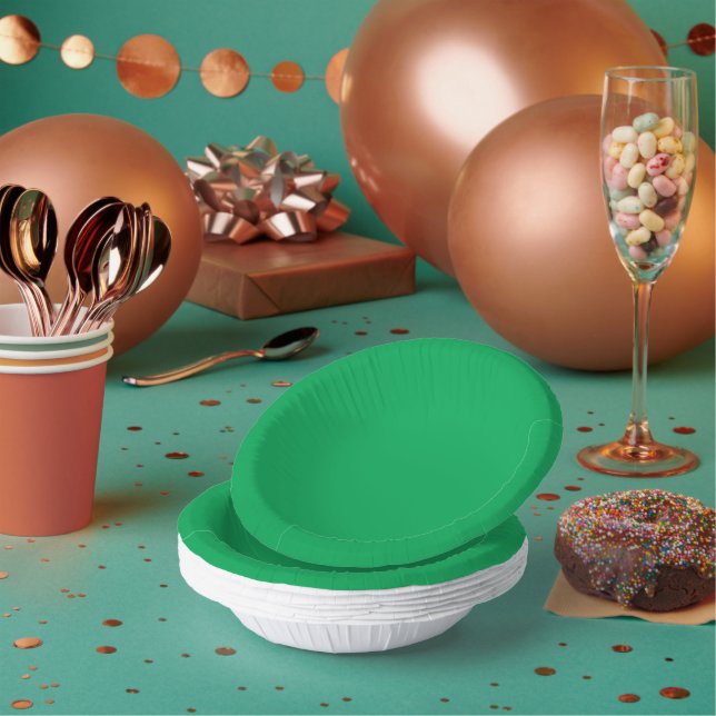 Stunning Green Background with White Border Design Paper Plate (Multi)