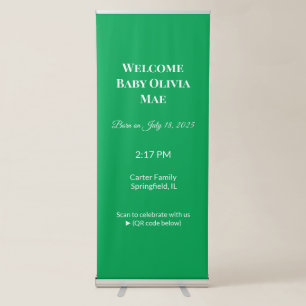 Stunning Green Background with White Border Design Retractable Banner