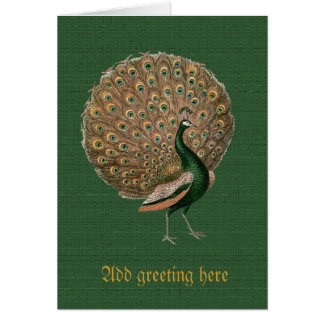 Stunning green & gold vintage art peacock cards