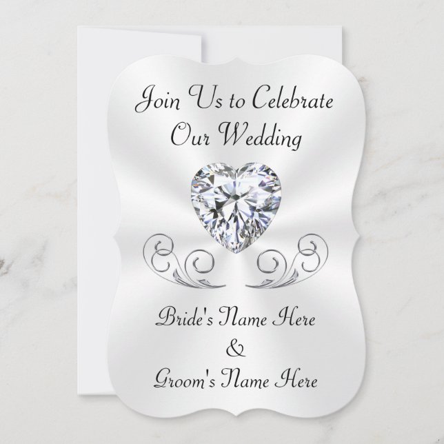 Stunning Heart, Diamond Wedding Invitation Cards (Front)
