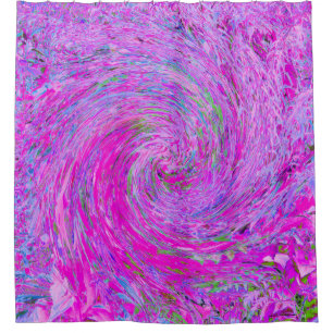Stunning Hot Pink Abstract Swirled Foliage Wave Shower Curtain