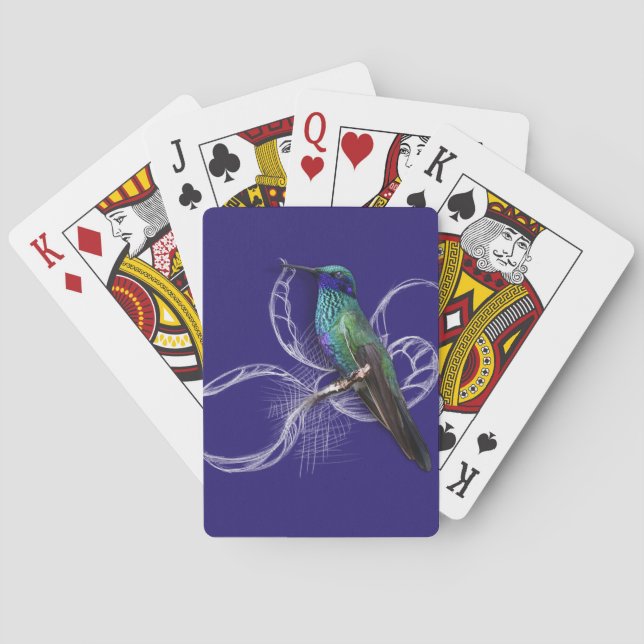 Stunning Hummingbird - personalise by adding name Playing Cards (Back)