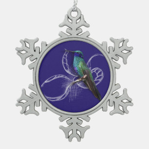 Stunning Hummingbird - personalise by adding name Snowflake Pewter Christmas Ornament