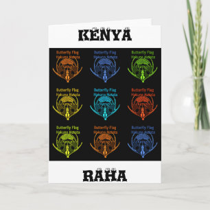 Stunning Kenyan Butterfly Flag Typography Elegant  Card