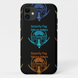 Stunning Kenyan Butterfly Flag Typography Elegant  iPhone 11 Case