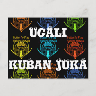 Stunning Kenyan Butterfly Flag Typography Elegant Postcard