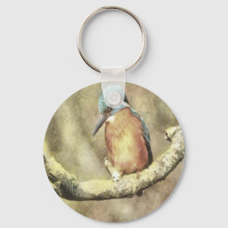 Stunning Kingfisher In Watercolor Key Ring