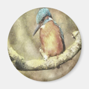Stunning Kingfisher In Watercolor Magnet