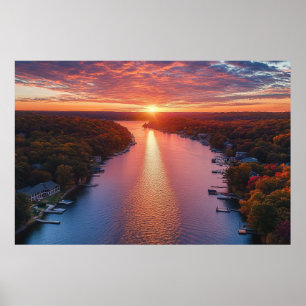 Stunning Lake of the Ozarks Sunset Photography Poster
