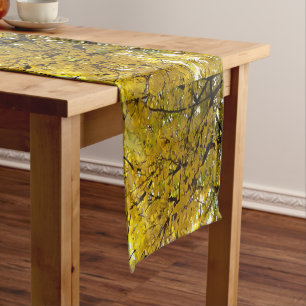 Stunning Leaves Autumn Vibes Abstract Art Short Table Runner