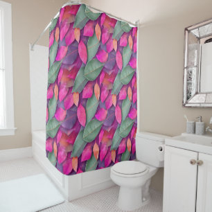Stunning Leaves Pattern  Snowflake  Shower Curtain