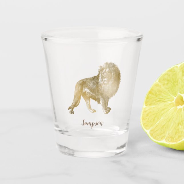 Stunning Lion Shot Glass (Front)