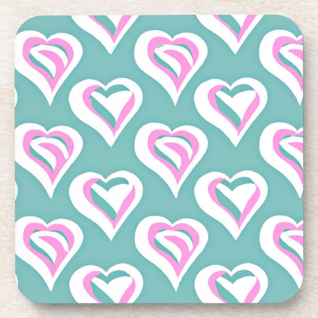 Stunning Love Heart Pattern Coaster (Front)