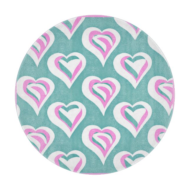 Stunning Love Heart Pattern Cutting Board (Front)