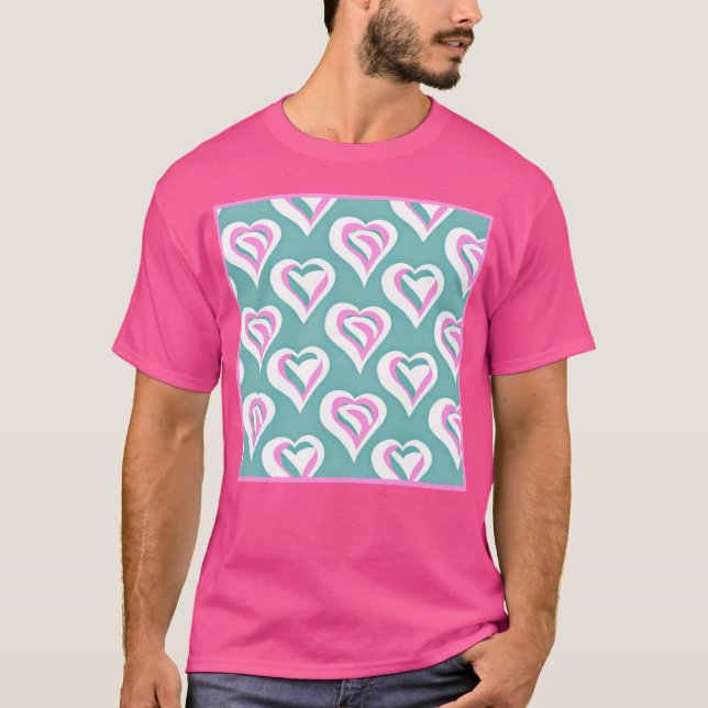 Stunning Love Heart Pattern T-Shirt (Front)