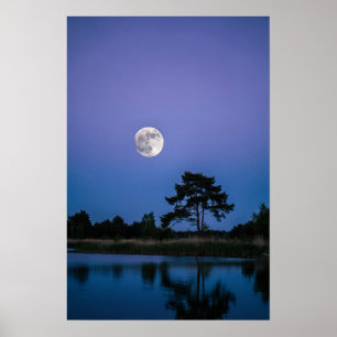 Stunning Lunar Night Sky Wall Art Print for Home,