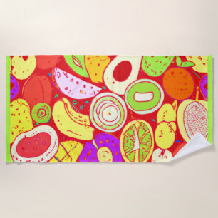 Stunning Mixtures of Fruits Patterns. Buy Now Beach Towel