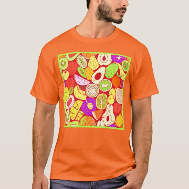 Stunning Mixtures of Fruits Patterns. Buy Now T-Shirt (Front)