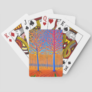 Stunning Modern Art Woodland Forest Playing Cards