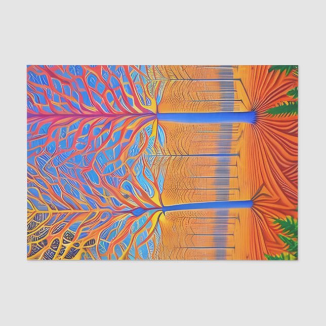 Stunning Modern Art Woodland Forest Tissue Paper (Front)