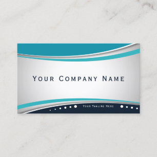 Stunning Modern Curved Lines in Blue Business Card