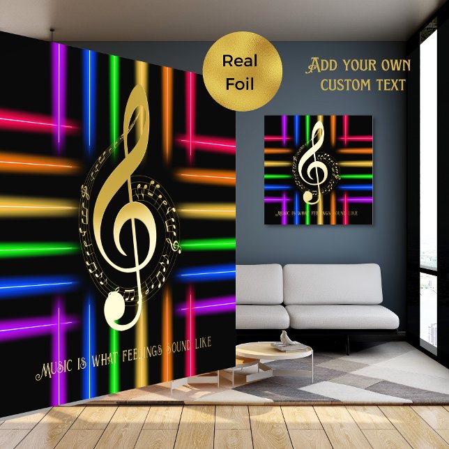 Stunning Music Lovers Quote Art Psychedelic Neon   Foil Prints (Creator Uploaded)