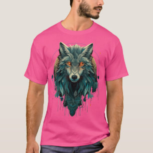 Stunning Nature Wolf Fiery Eyes Art Noveau T-Shirt